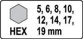 smuginiu antgaliu rinkinys 1 2 - YATO 1/2" Smūginių antgalių rinkinys (HEX) 8vnt. YT-1066 - 2 nuotrauka