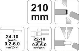 laidu reples - Replės izoliacijai šalinti Yato YT-2278, 0.05 - 8 mm, 210 mm - 2 nuotrauka