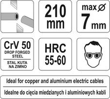 laidu reples - Replės laidų kirpimui 210mm Yato - 2 nuotrauka