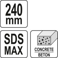 betono lyginimas - YATO Kaltas betono lyginimui 60 mm; SDS-max; YT-47348 - 2 nuotrauka