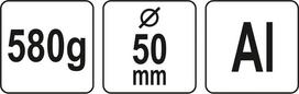 aliuminis 50 mm - Yato Plaktukas aliuminis | 50 mm / 580g (YT-45282) - 2 nuotrauka