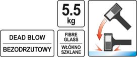 stiklainis 0 5 l - Yato Guminis plaktukas ratų nukalimui | 5,5kg (YT-46273) - 2 nuotrauka