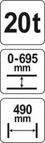 presas hidraulinis yato - Presas hidraulinis 20t, 0-695mm Yato (YT-55581) - 2 nuotrauka
