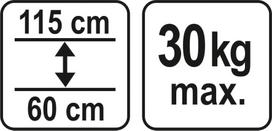 bokstelis - Atrama teleskopinė 60-115cm Yato (YT-64551) - 2 nuotrauka