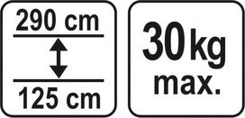 mobilu boksteliai - Atrama teleskopinė 125-290cm Yato (YT-64552) - 2 nuotrauka