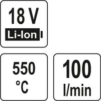 akumuliatorine orapute - Yato YT-82285, 18V - 2 nuotrauka