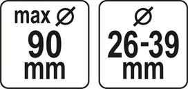graztu adapteris - Yato dulkių siurblio adapteris YT-82984 90mm - 2 nuotrauka