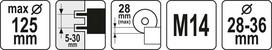 apsauga 125mm - Dulkių nusiurbimo sistema 125mm YT-82988 YATO - 2 nuotrauka