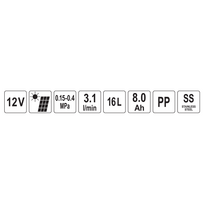 akai - YATO 12V 8.0Ah 16L YT-86220  - 2 nuotrauka