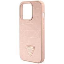 crocs lt - Guess "Croco Triangle Metal Logo iPhone 15 Pro Max" Pink - 3 nuotrauka