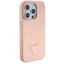 crocs lt - Guess "Croco Triangle Metal Logo iPhone 15 Pro Max" Pink - 4 nuotrauka