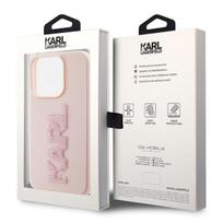 iphone 15 pro max deklas apple - Karl Lagerfeld "KLHCP15X3DMBKCP 3D Rubber Glitter Logo iPhone 15 Pro Max" Pink - 2 nuotrauka