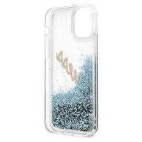 telefonas iphone pro max 12 - Guess "GUHCP12LGLVSBL Glitter Vintage Script Case iPhone 12 Pro Max" Blue - 3 nuotrauka