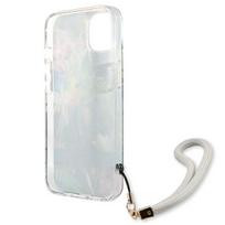 iphone 13 mini deklas - Guess "Flower Strap iPhone 13 mini" Blue - 3 nuotrauka