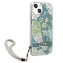 dekliukas iphone 13 mini - Guess "Flower Strap iPhone 13 mini" Green - 6 nuotrauka