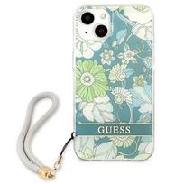 dekliukas iphone 13 mini - Guess "Flower Strap iPhone 13 mini" Green - 7 nuotrauka