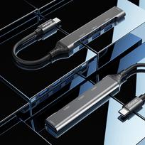 lizdo adapteris - Dudao HUB 4in1 USB-C - 4x USB-A (3 x USB2.0 / USB3.0) 6.3cm (A16T) - 3 nuotrauka