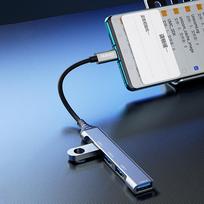 lizdo adapteris - Dudao HUB 4in1 USB-C - 4x USB-A (3 x USB2.0 / USB3.0) 6.3cm (A16T) - 9 nuotrauka