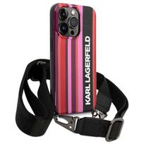 telefono deklas karl lagerfeld - Karl Lagerfeld "Color Stripes Strap iPhone 14 Pro" Pink - 5 nuotrauka