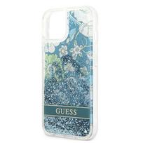 iphone 13 mini deklas - Guess "Flower Liquid Glitter iPhone 13 mini" Green - 4 nuotrauka