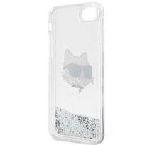 originalus iphone deklas - Karl Lagerfeld dėklas, skirtas iPhone 7 / 8 / SE KLHCI8LNCHCS sidabrinis HC skystas blizgus NFT Choupette galvutė - 3 nuotrauka
