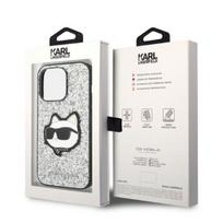 iphone 14 pro max deklas - Karl Lagerfeld "Glitter Choupette Patch iPhone 14 Pro Max" Silver - 2 nuotrauka