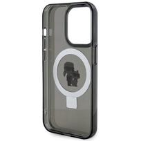 iphone 15 pro telefonai - Karl Lagerfeld "Ring Stand Karl and Choupettte MagSafe iPhone 15 Pro" Pink - 3 nuotrauka