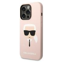 iphone 14 pro max deklas - Karl Lagerfeld "Silicone Karl`s Head Magsafe iPhone 14 Pro Max" Light Pink - 5 nuotrauka