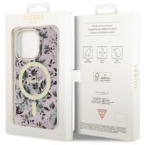telefono deklas iphone 14 pro max - Guess "Flower MagSafe iPhone 14 Pro Max" Pink - 2 nuotrauka