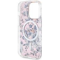 telefono deklas iphone 14 pro max - Guess "Flower MagSafe iPhone 14 Pro Max" Pink - 3 nuotrauka