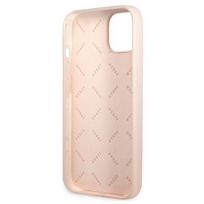 dekliukas iphone 13 mini - Guess "Silicone Line Triangle Case iPhone 13 mini" Pink - 3 nuotrauka
