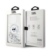 telefono deklas karl lagerfeld - Karl Lagerfeld "Liquid Glitter Choupette Head Magsafe iPhone 15 Pro" Transparent - 2 nuotrauka