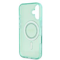 iphone 7 plus deklas - Guess IML Rhinestones MagSafe Apple iPhone 16 Plus Case - dėklas telefonui žalios spalvos - 3 nuotrauka