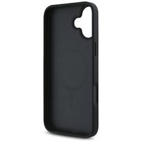 iphone 16 deklas guess - Guess Grained Hot Stamp Peony Triangle Logo MagSafe Dėklas Apple iPhone 16 - Juodas (Black) - 3 nuotrauka