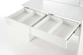 kosmetinis staliukas baltas led - Kosmetinis staliukas Hollywood, baltas, 94 cm x 43 cm x 140 cm, su veidrodžiu - 5 nuotrauka
