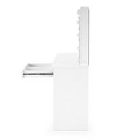 kosmetinis staliukas baltas led - Kosmetinis staliukas Hollywood, baltas, 94 cm x 43 cm x 140 cm, su veidrodžiu - 7 nuotrauka