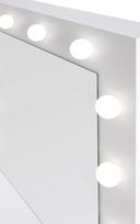 kosmetinis staliukas baltas led - Kosmetinis staliukas Hollywood, baltas, 94 cm x 43 cm x 140 cm, su veidrodžiu - 9 nuotrauka