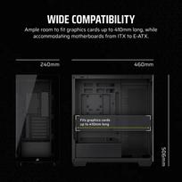 atx korpusai - „Corsair 3500X RS-R“ kompiuterio korpusas, „Mid-Tower“, E-ATX, RGB, grūdintas stiklas - juodas - 4 nuotrauka