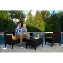 lauko baldai 4 - Keter Salemo 3 Seater Lounge Set Grey - 2 nuotrauka