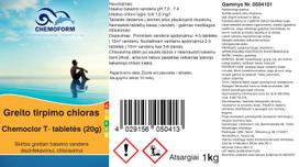 mokivezi - Greito tirpimo 20 g chloro tabletės CHEMOFORM CHEMOCLOR T (greitas chloras, šokas), 1 kg - 11 nuotrauka