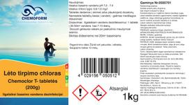 chloro tabletes - Chemoform lėto tirpimo chloro tabletės 1 kg (200 g) - 12 nuotrauka