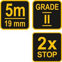 5m rulete - Ruletė Vorel 5 m x 19 mm - 2 nuotrauka