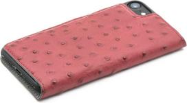 odinis iphone deklas - Tellur Book case Ostrich Genuine Leather for iPhone 7 red - 5 nuotrauka