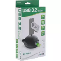 usb kistukas usb lizdas - Kabelis USB InLine 3.0 Typ A męski - A żeński + Power su Stand juoda 3m (35653) - 2 nuotrauka