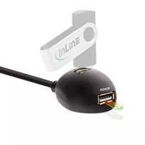 usb kistukas usb lizdas - Kabelis USB InLine 3.0 Typ A męski - A żeński + Power su Stand juoda 3m (35653) - 3 nuotrauka