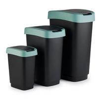 siuksliadeze 25 l - Šiukšliadėžė Rotho Twist 17544, Juoda (Black)/Tamsiai žalia (Dark Green), 25 l - 3 nuotrauka