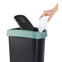 siuksliadeze 25 l - Šiukšliadėžė Rotho Twist 17544, Juoda (Black)/Tamsiai žalia (Dark Green), 25 l - 4 nuotrauka