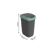 siuksliadeze 25 l - Šiukšliadėžė Rotho Twist 17544, Juoda (Black)/Tamsiai žalia (Dark Green), 25 l - 6 nuotrauka