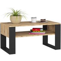 ermitazas stalai - Kavos staliukas Akord Domi, ąžuolo sp./juoda sp., 92 cm x 50 cm x 45 cm - 1 nuotrauka