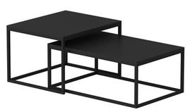 Kavos staliukų komplektas Kalune Design Leka, juoda sp., 37 - 47 cm x 72 cm x 45 cm, 2 vnt.
